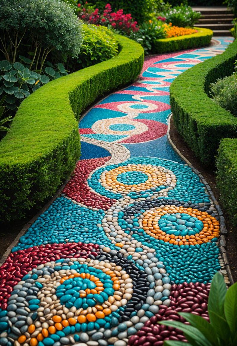 3. Pebble Mosaic Pathway Designs