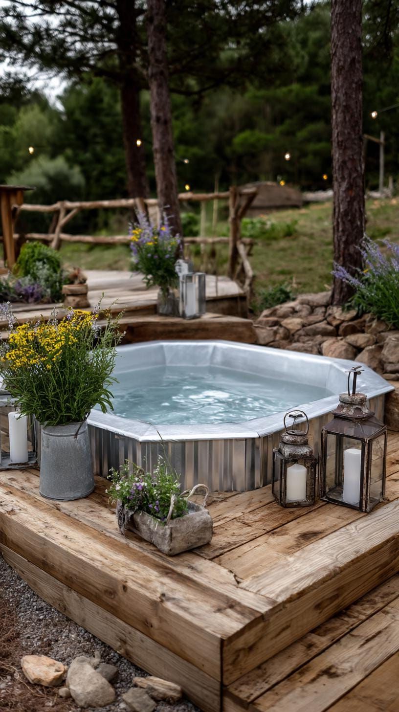 12. Let’s Relax in a Cozy Farmhouse-Style Galvanized Steel Hot Tub - photo 2