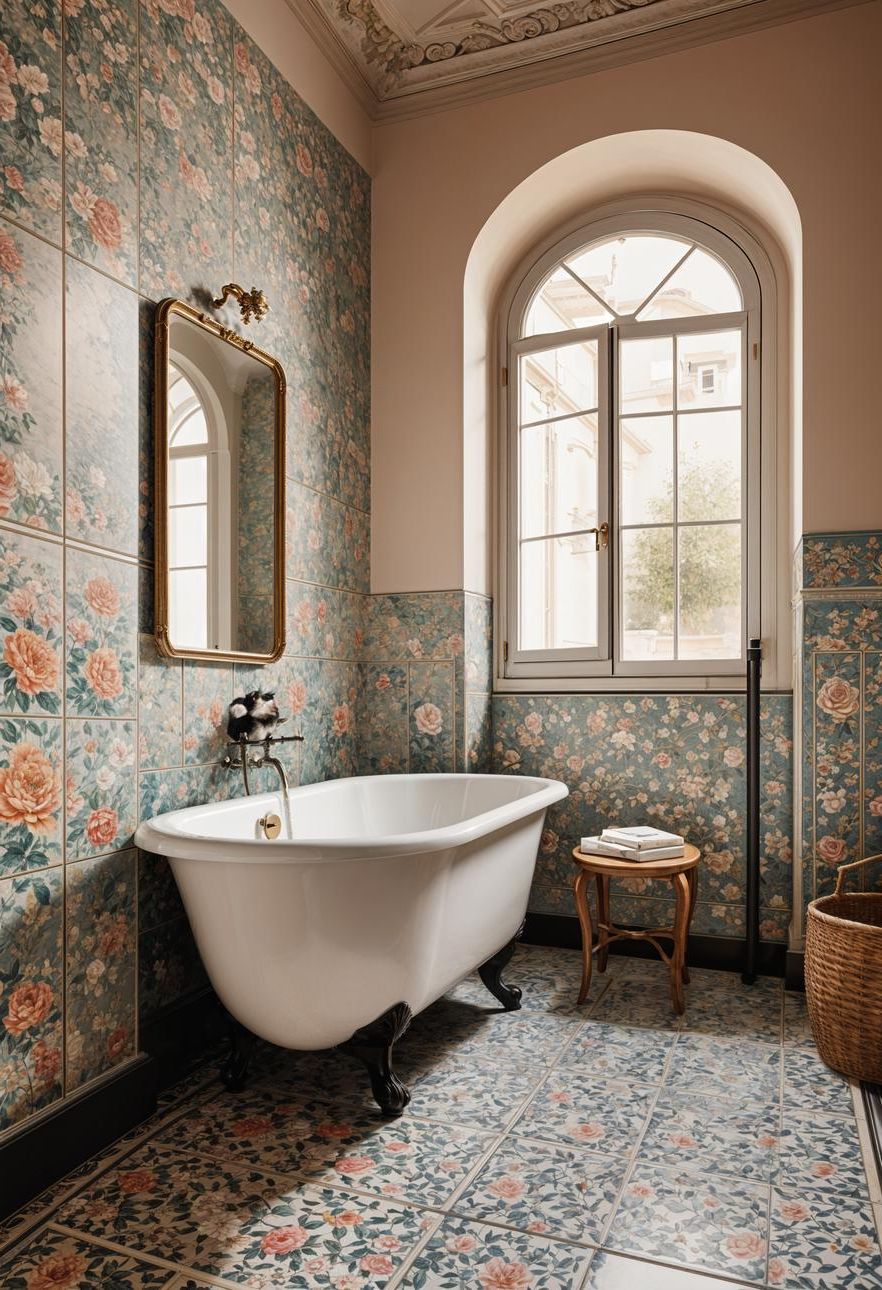 10. Floral Tile Patterns for a Garden Feel - photo 2