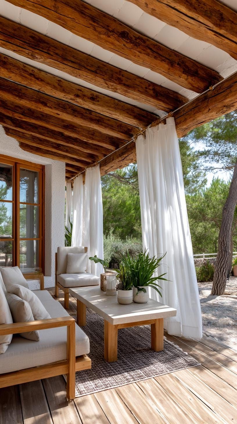 15. Open Beams and Sheer Curtains on a Porch - photo 3