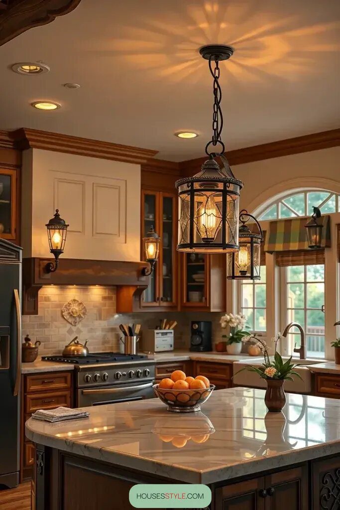 Warm Ambient Lighting for a Homely Kitchen