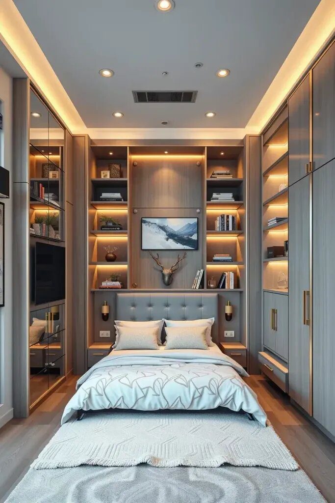 Wall-to-Wall Built-In Storage for Small Bedrooms