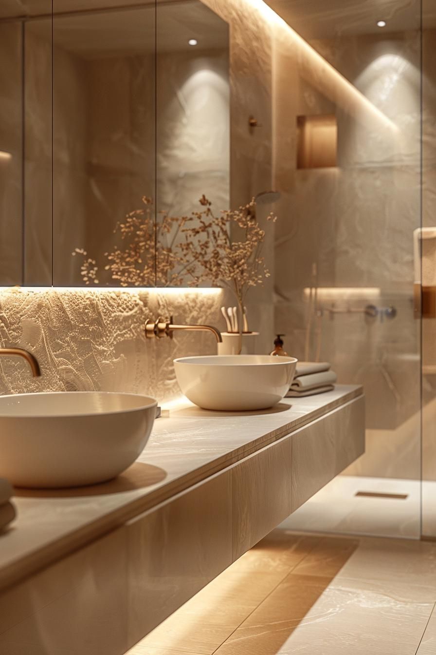 15. Luxe Minimalist Bathroom Color Palette
