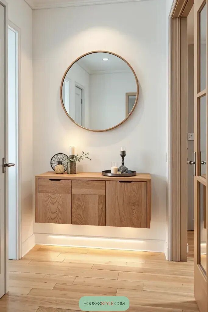 Floating Console Tables That Elevate Hallways