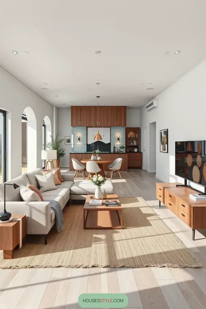 Making an Open Floor Plan Feel Cozy and Minimalist