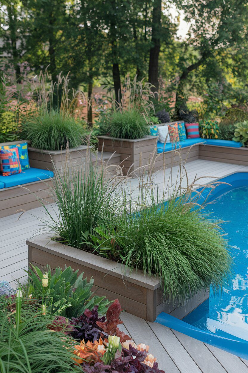 11. Deck With Built-In Planters and Seating