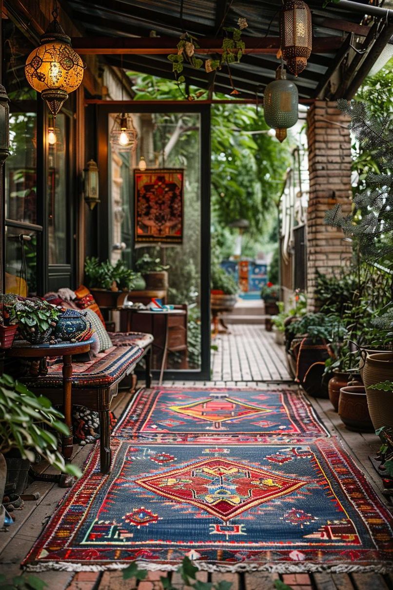 3. Boho Patio Rug Layering - photo 2