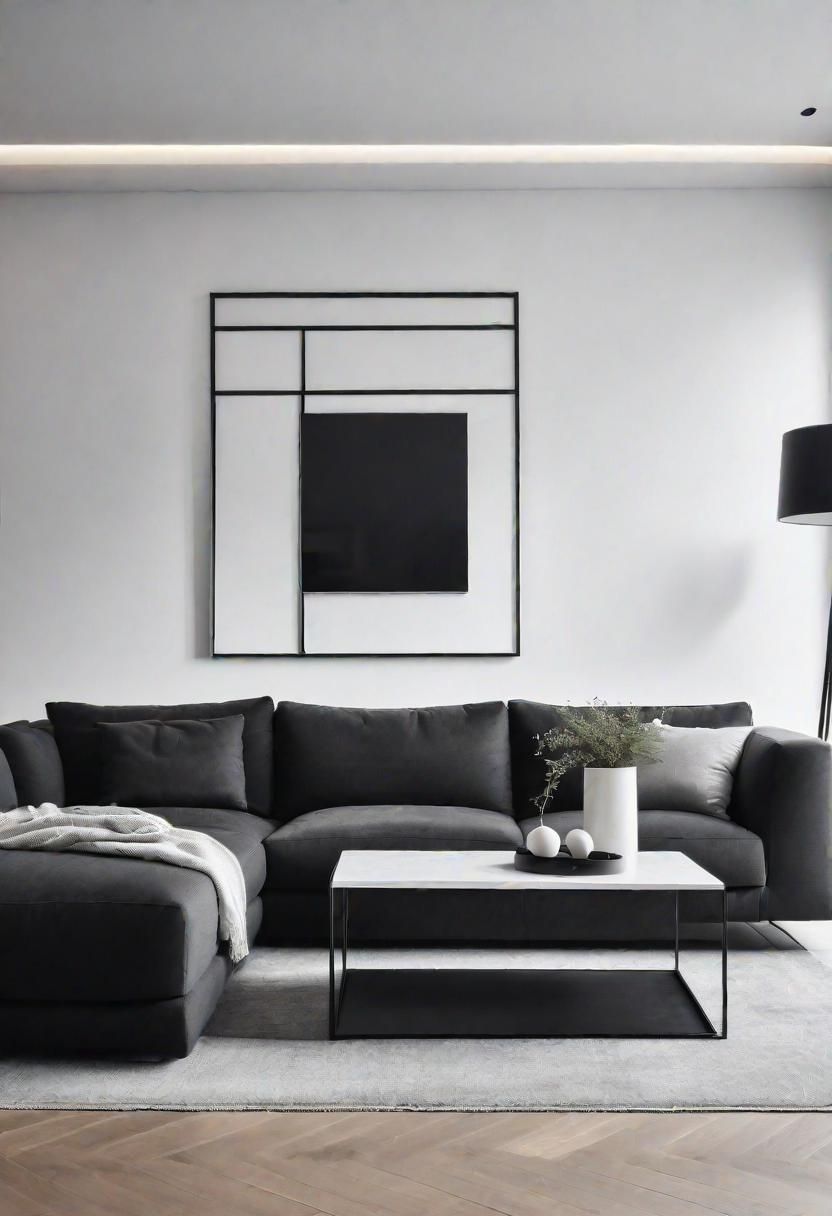 1. Monochrome Minimalist Living Room Style