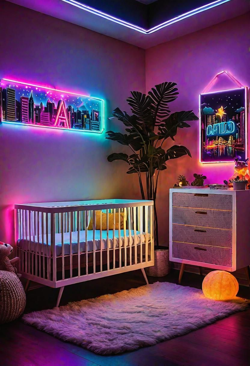 46. Neon Nightlife Nursery Theme
