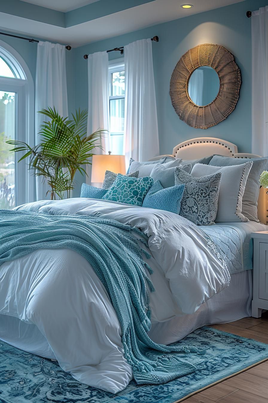 3. Sheer Curtains for Coastal Bedrooms
