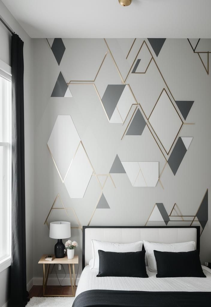 1. Bold Geometric Tape Wall Design - photo 2