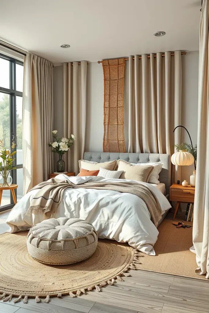 Cozy Textiles and Soft Fabrics in Japandi Design