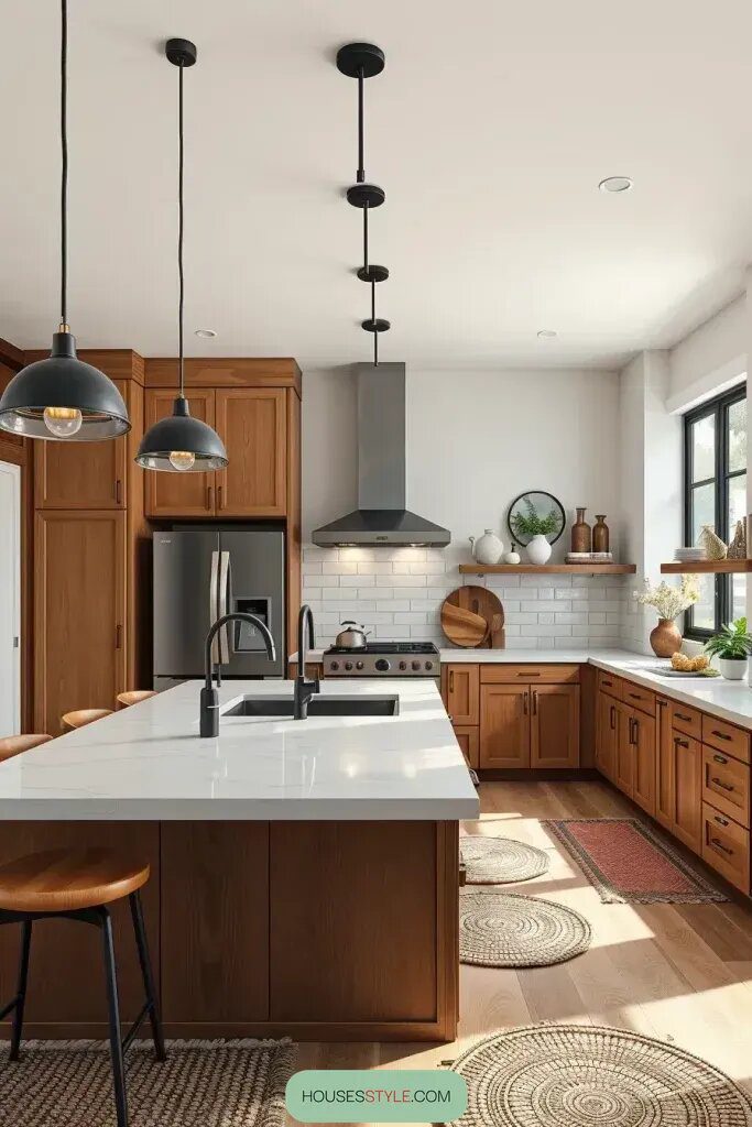 Combining Natural Wood With Other Surfaces