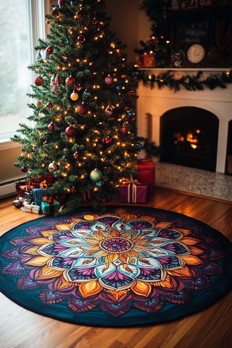 4. Hand-Painted Mandala Tree Skirt - photo 2