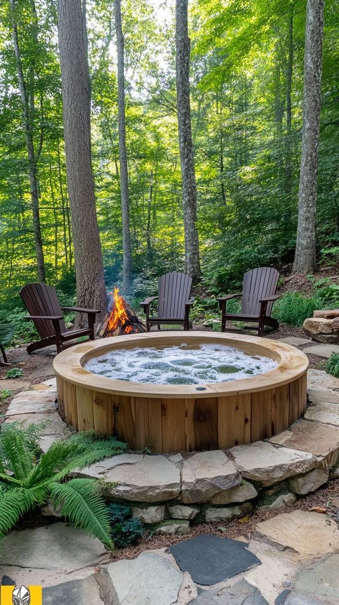 15. Rustic Hot Tub and Fire Pit in the Forest – Perfect for Relaxing - photo 2
