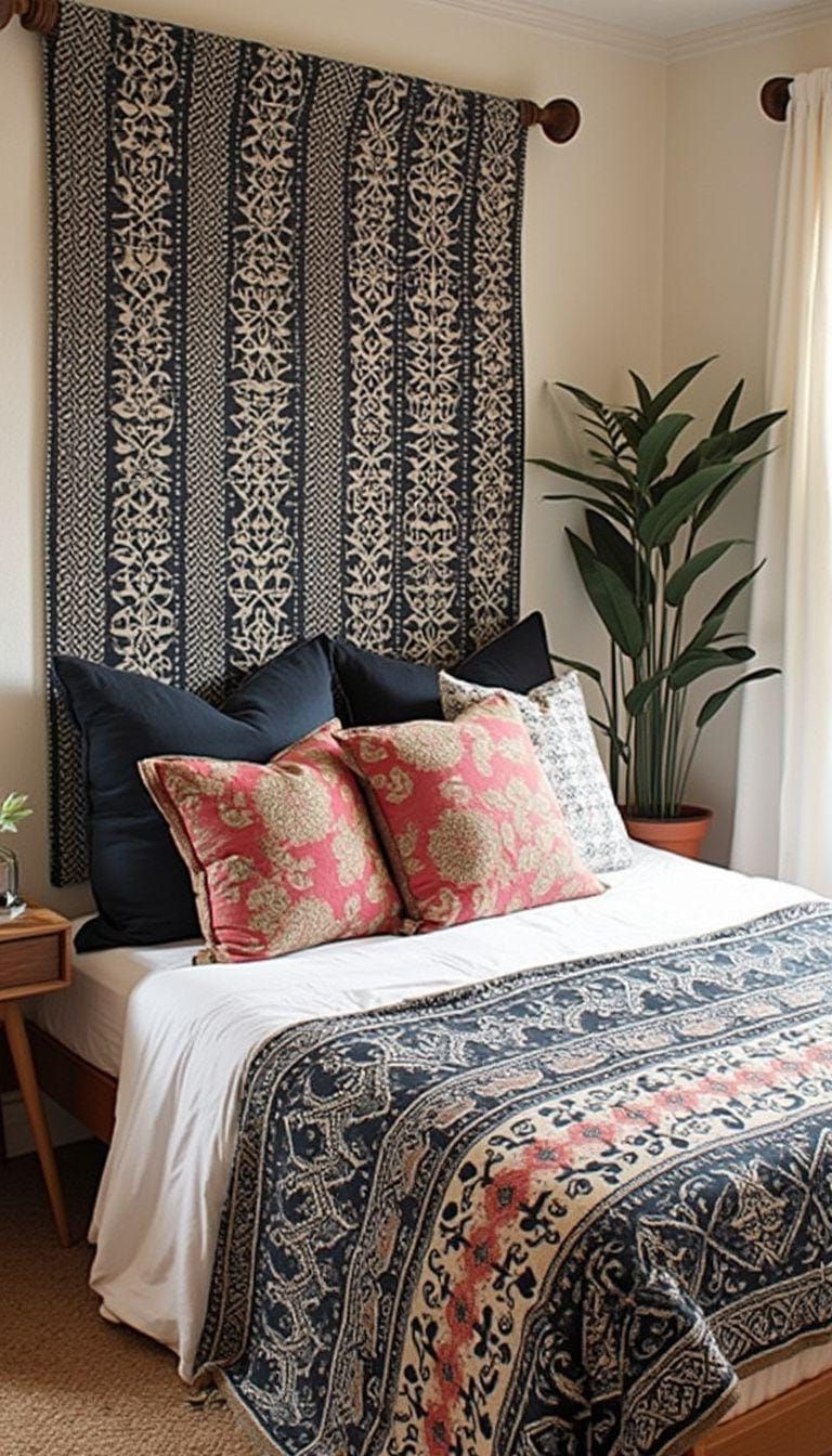 18. Fabric-Covered Textile Headboard
