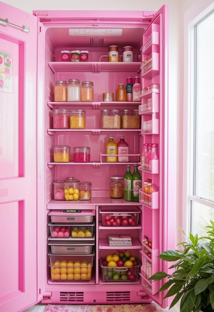 17. Pomegranate Pink Fridge Magnet Decor