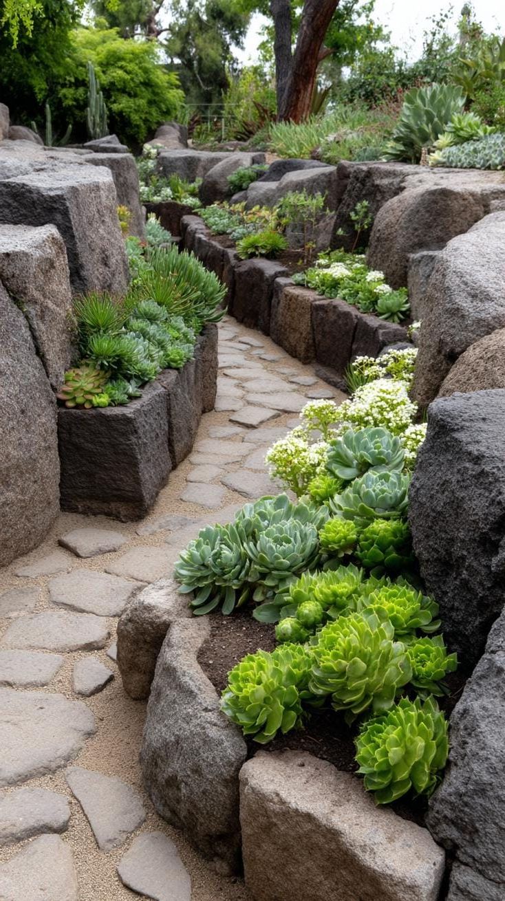 23. Cozy Rock Garden Filled with Succulents - photo 3