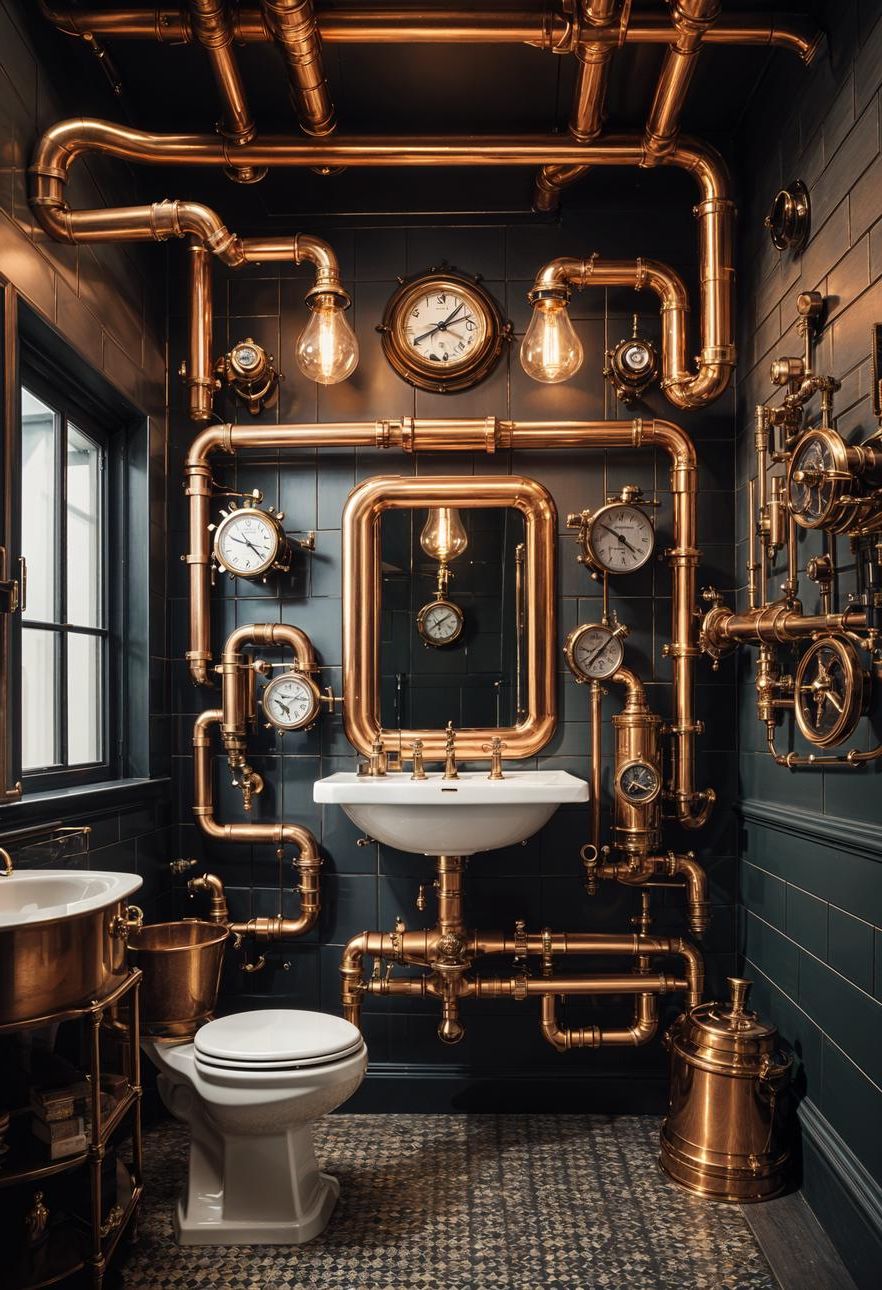25. Victorian Steampunk Bathroom Style - photo 2