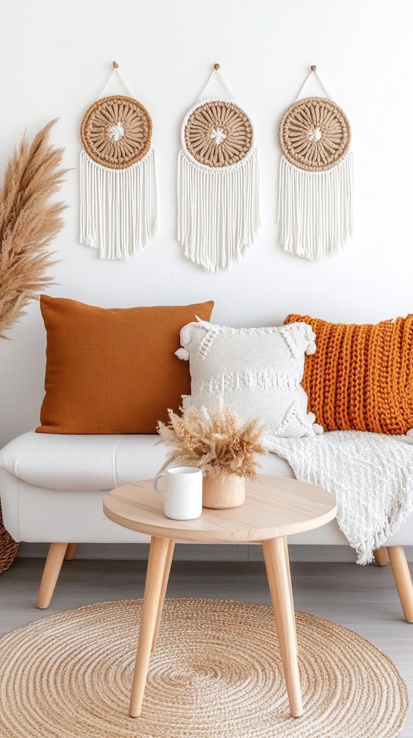 10. Winter-white macrame wall hangings - photo 3