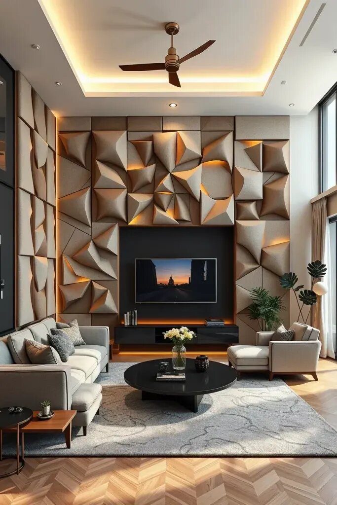 Self-Rearranging Acoustic Wall Panels
