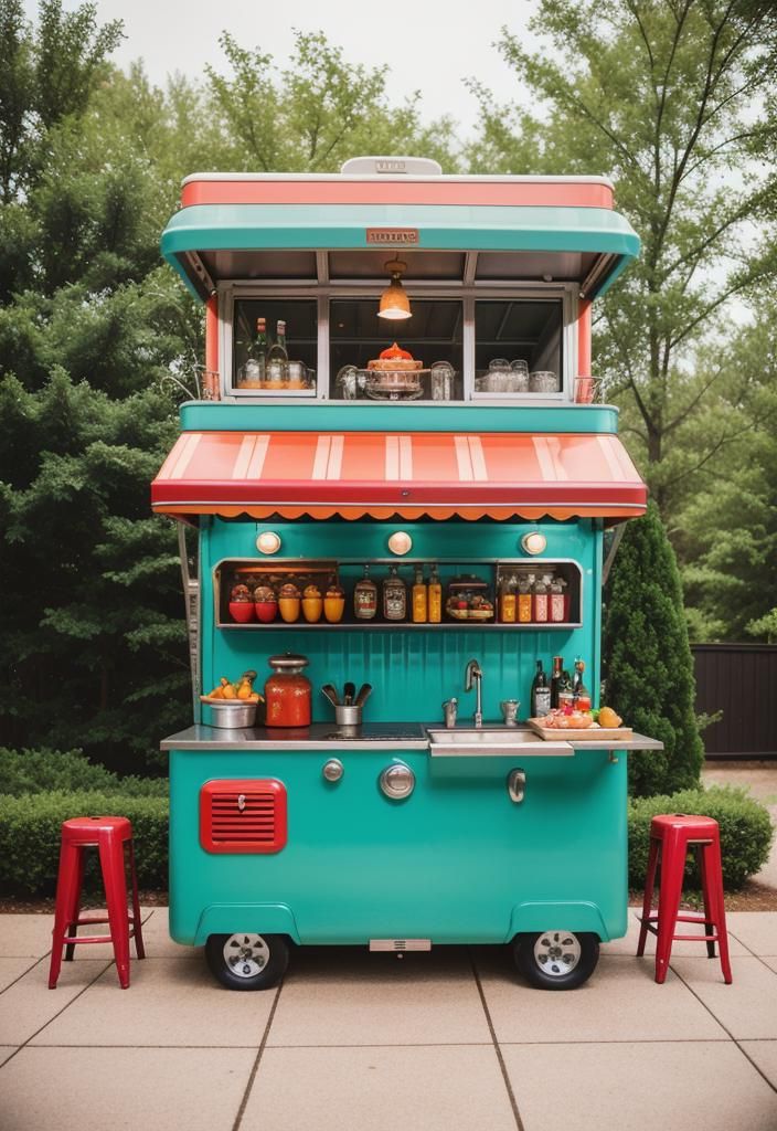 5. Vintage Food Truck-Inspired Kitchen