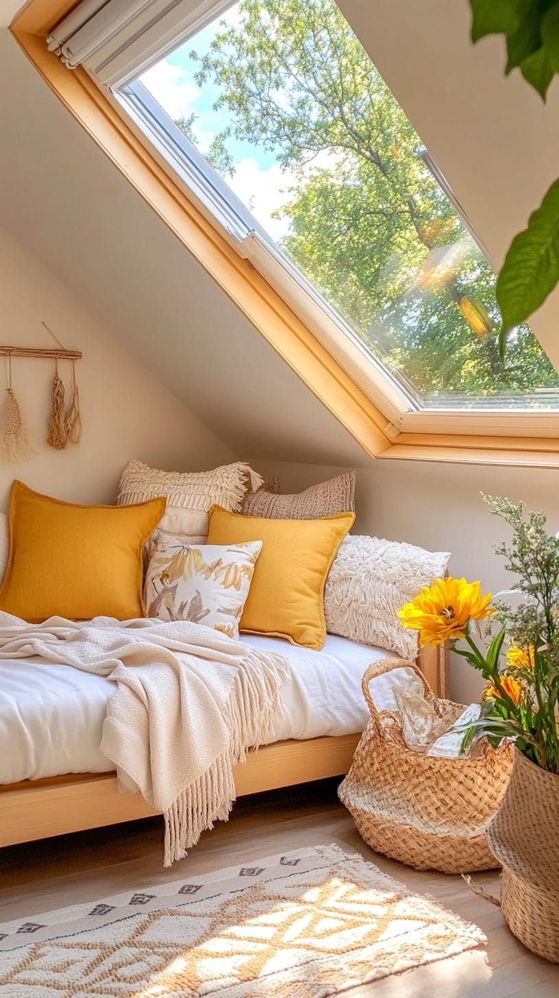 6. Cozy Nook Beneath the Skylight