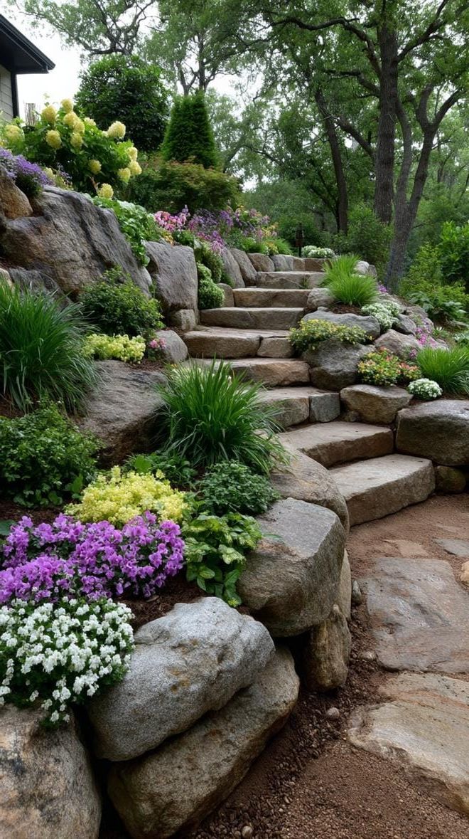 26. Tiered Garden Built with Stacked Rock Walls - photo 3