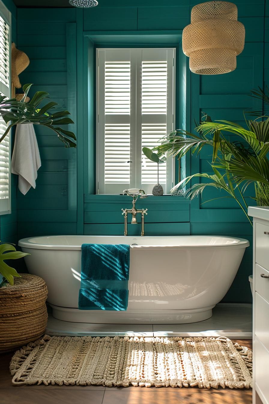 4. Teal Dream for Lively Bathrooms