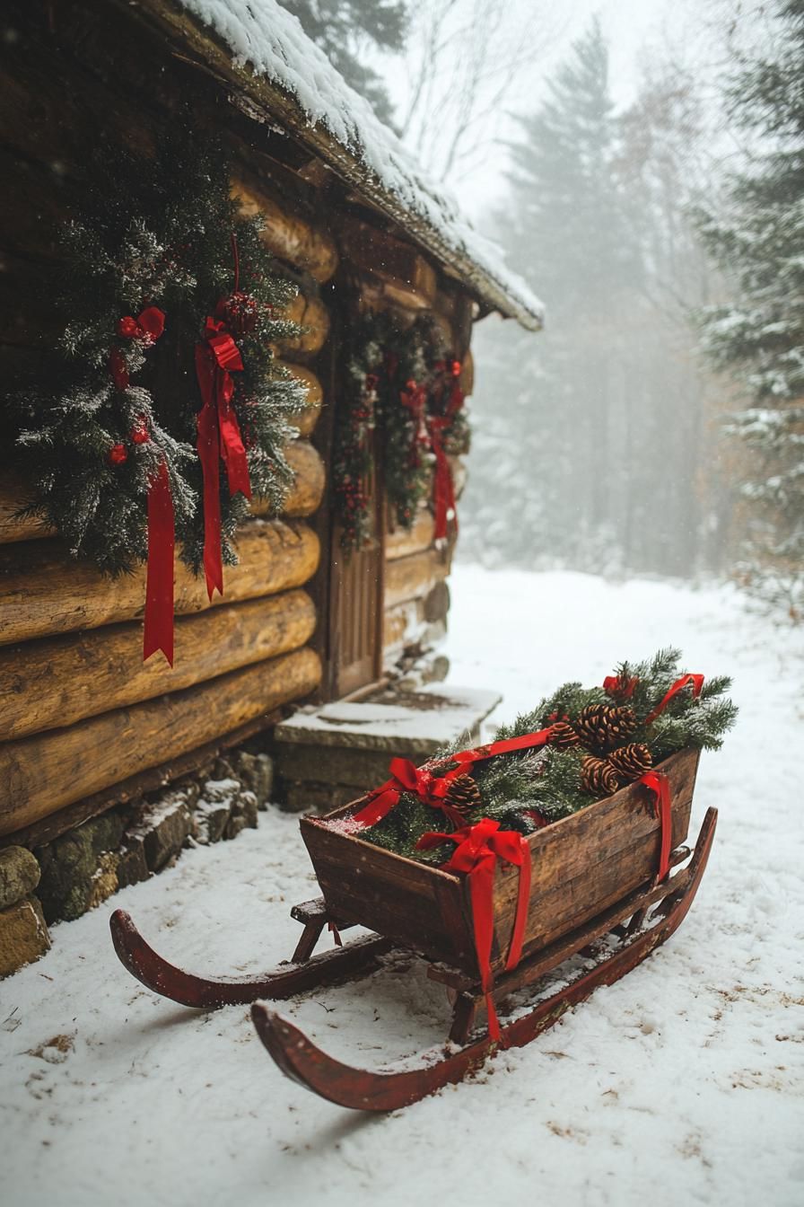 20. Vintage Sleds With Evergreen Touches - photo 2
