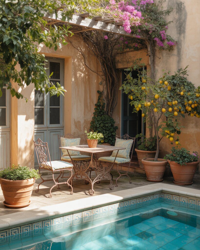14. Mediterranean-Inspired Courtyard Pools