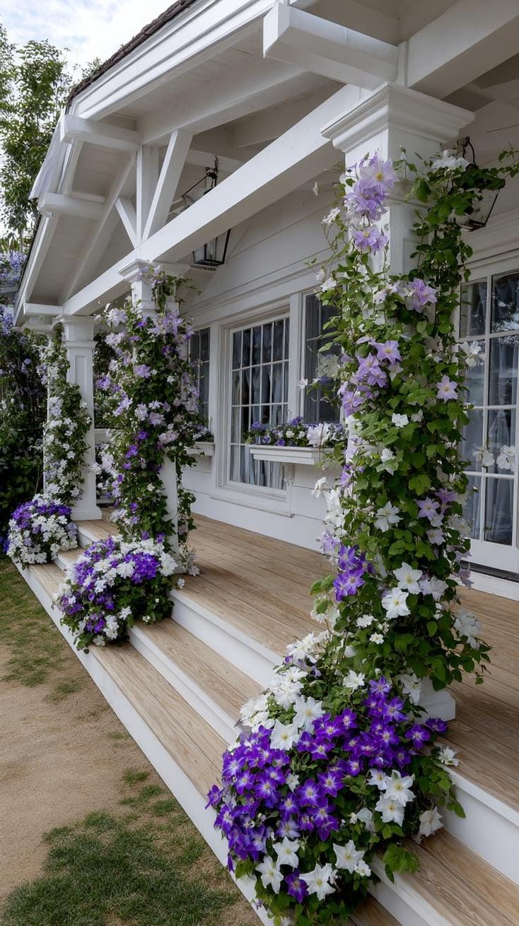 26. Clematis Vines on White Porch Columns
