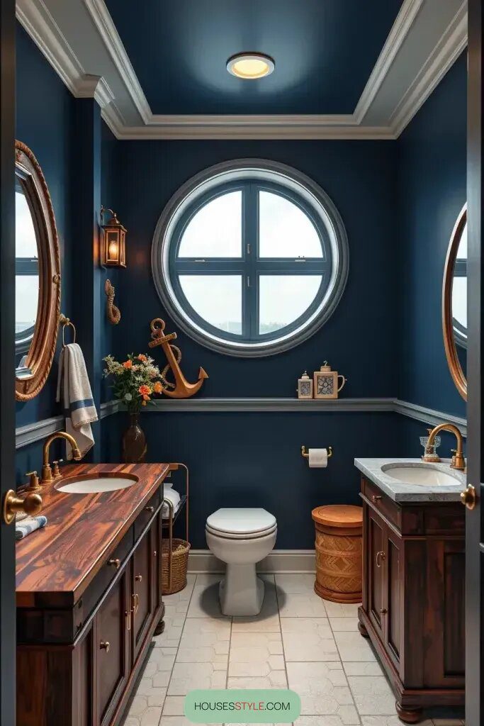 Nautical Bathrooms Featuring Porthole Windows - photo 2