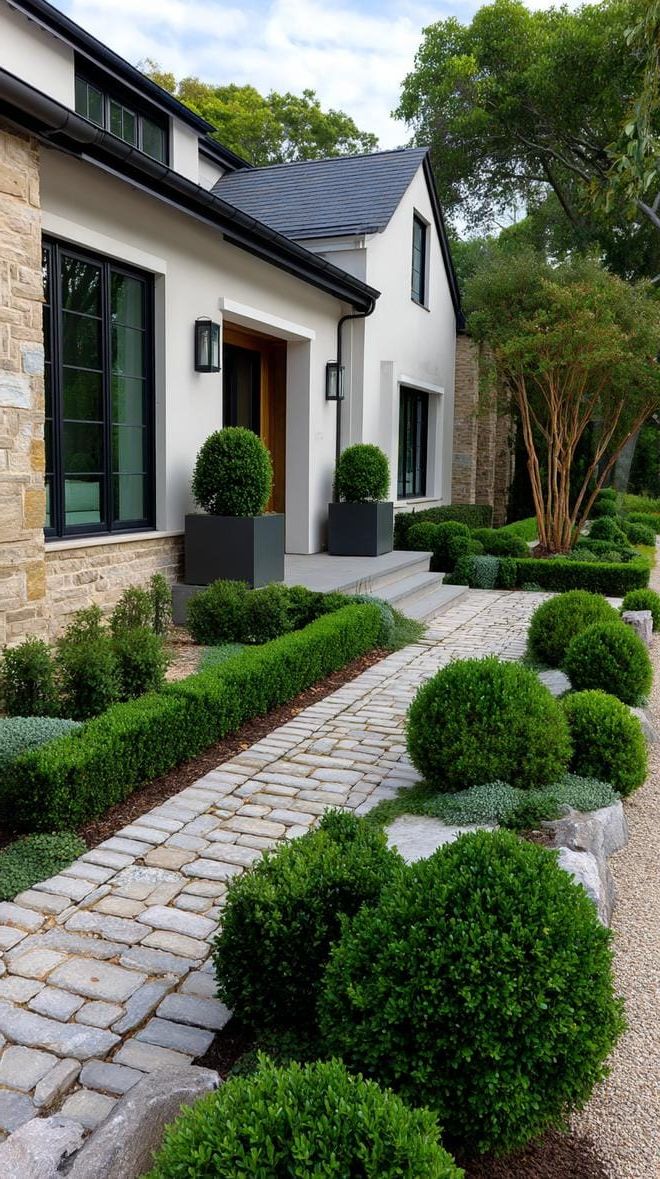 7. Stone Pavers Framed by Trimmed Shrubs - photo 3