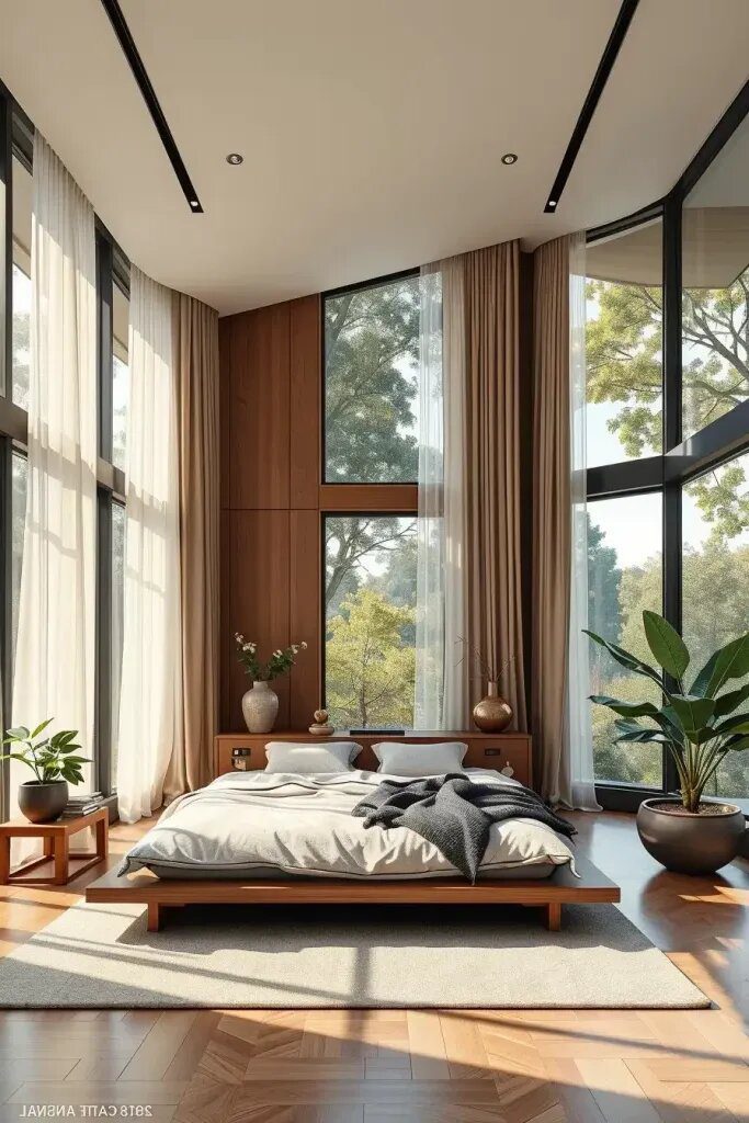 Floor-to-Ceiling Windows in Bedroom Architecture