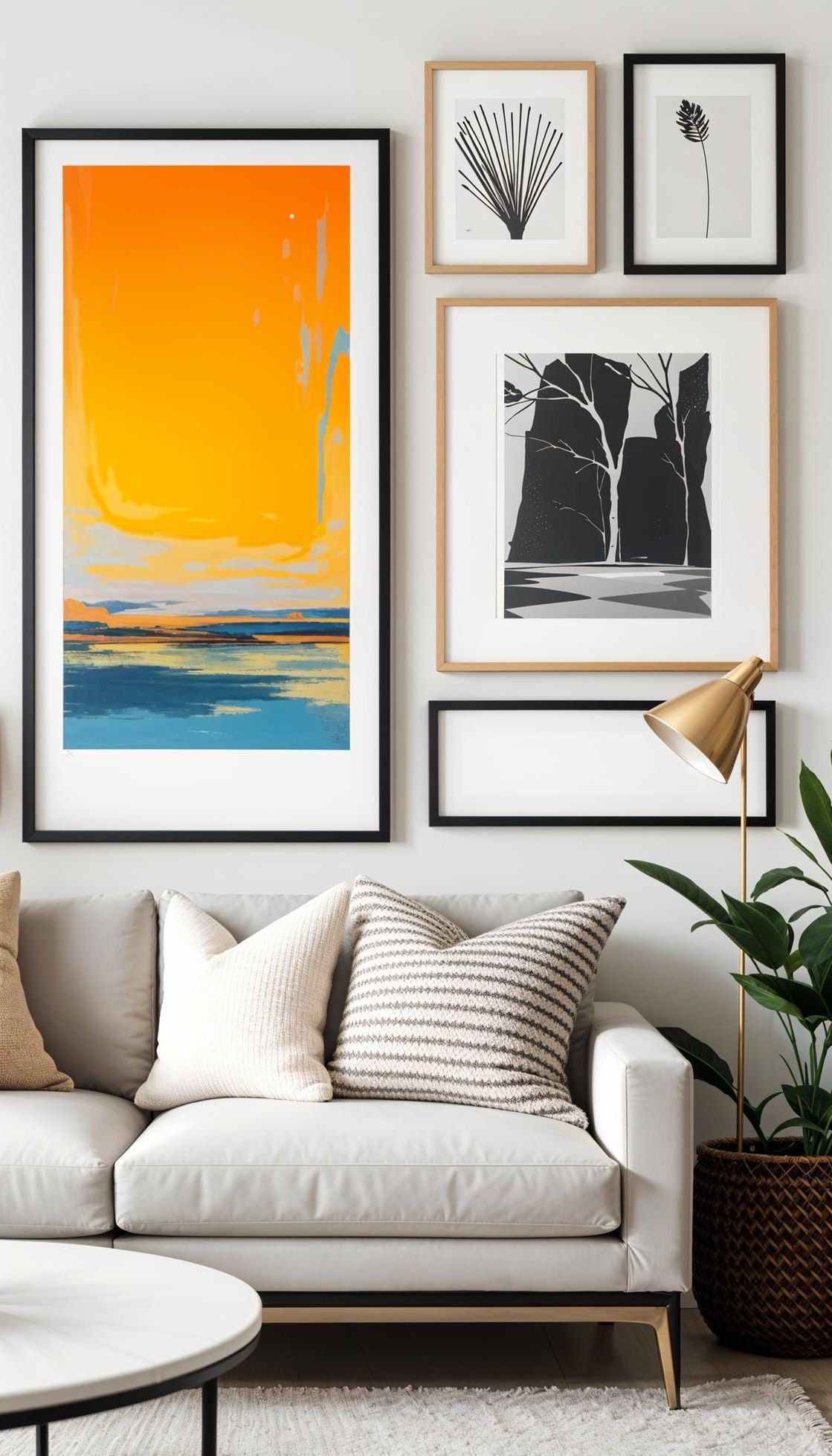 15. Neutral Wall with One Bold Color Accent