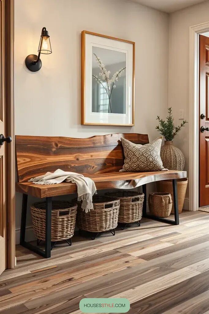Raw Edge Benches for a Modern Cabin Feel