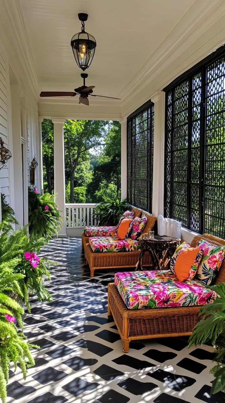 14. A Screened Side Porch With Bold Tile - photo 2