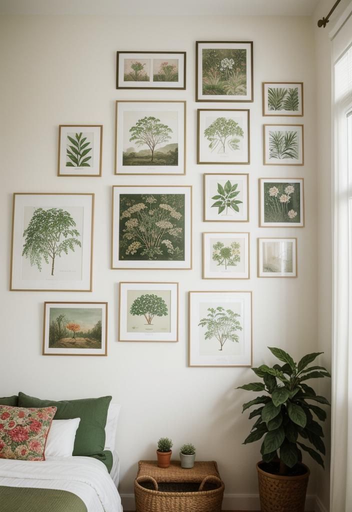 15. A Botanical Print Gallery Wall
