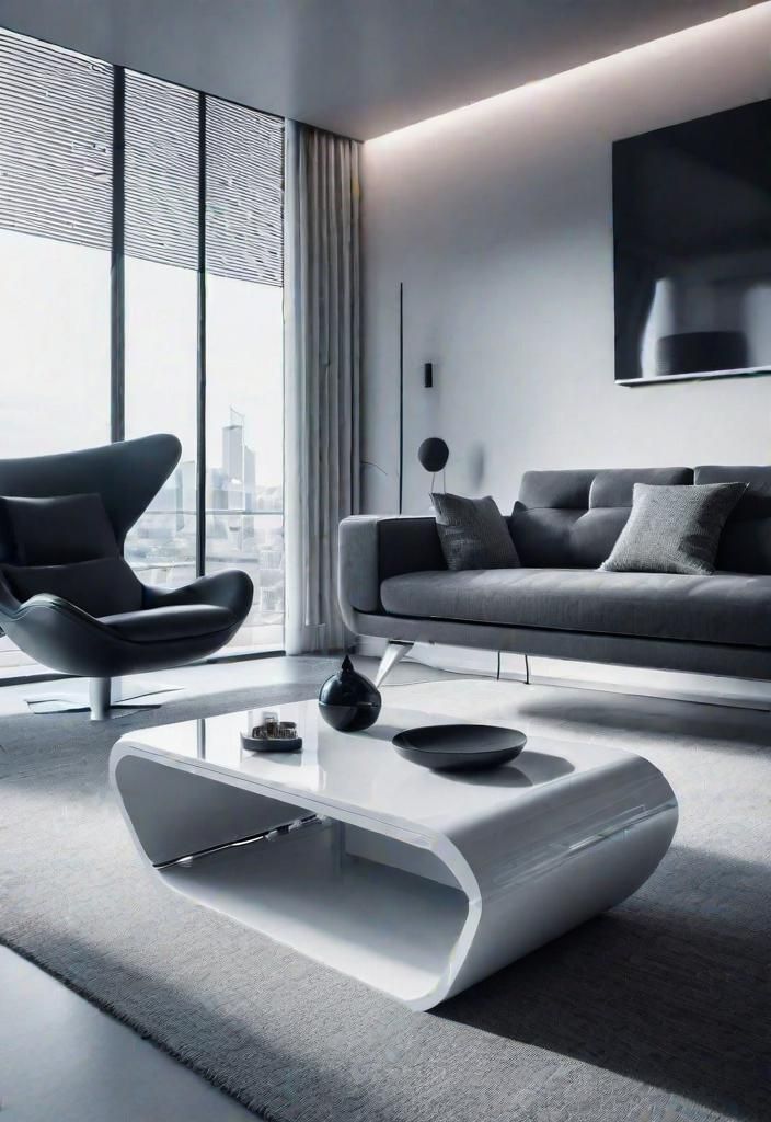 27. Sleek Futuristic Minimalist Living Room