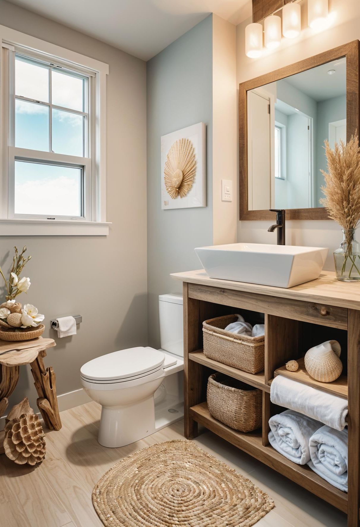 7. Seaside-Inspired Bathroom Decor
