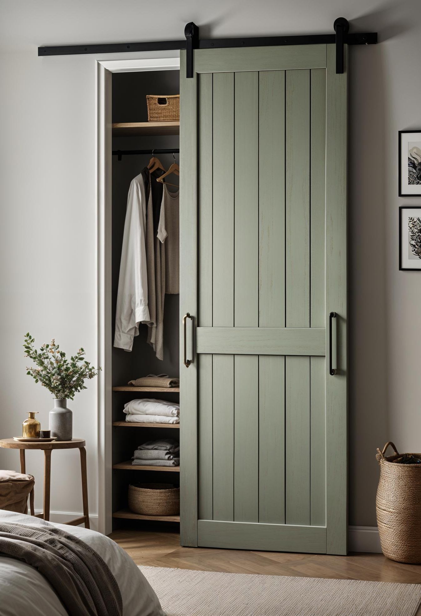 10. Sage Green Sliding Barn Door