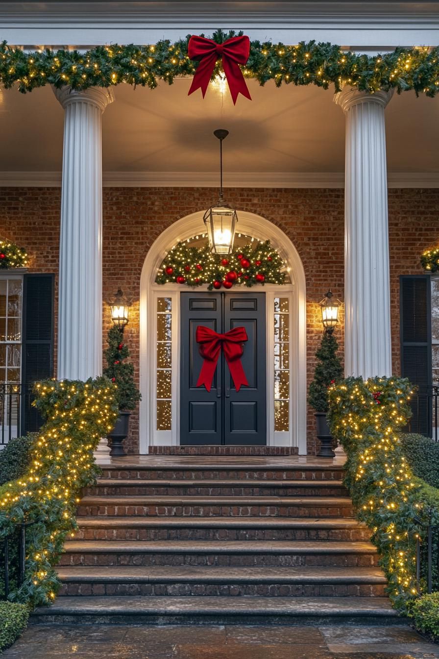 9. Wrapping Garlands on Porch Columns - photo 3
