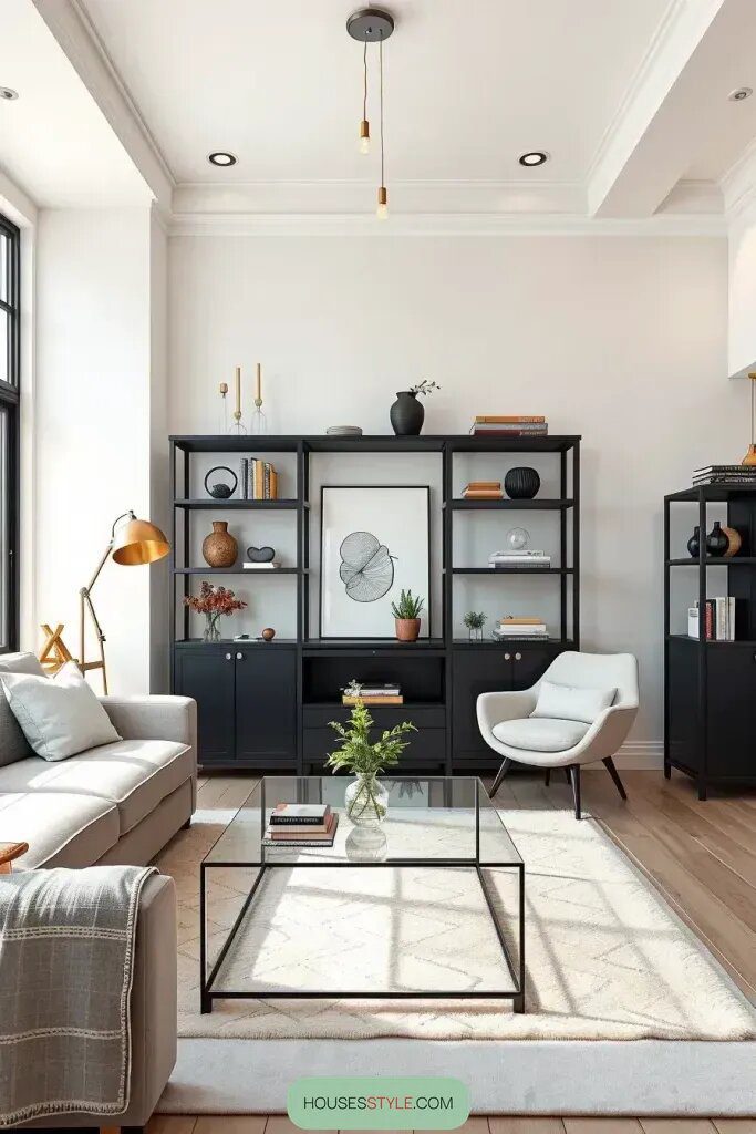 Pairing Glass and Metal Accents in Modern Minimalist Rooms