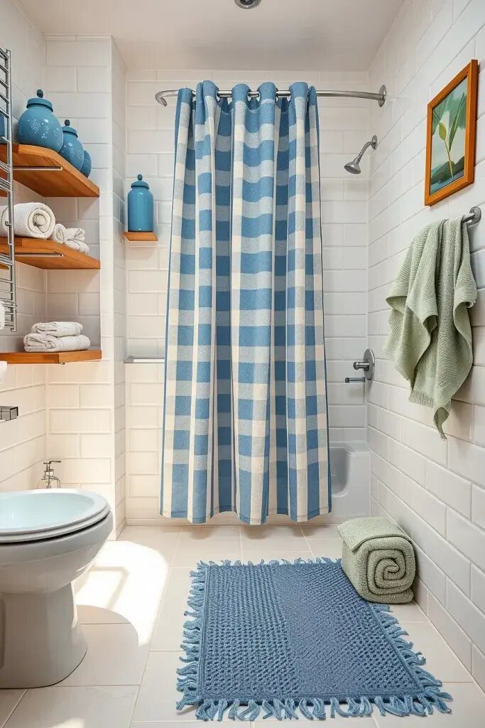 Coordinating Towels And Linens In Sage And Blue