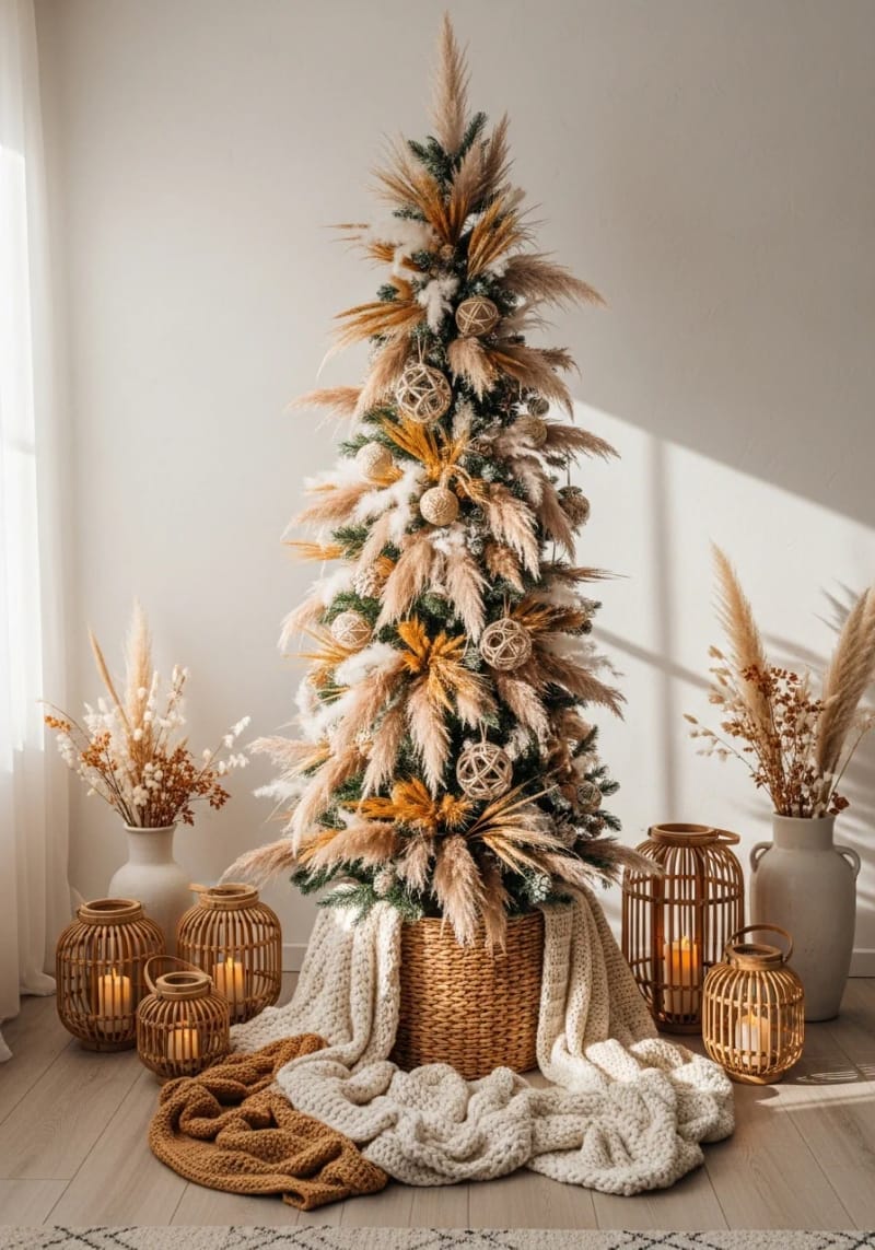 7. Bohemian Tree with Pampas Grass and Wheat