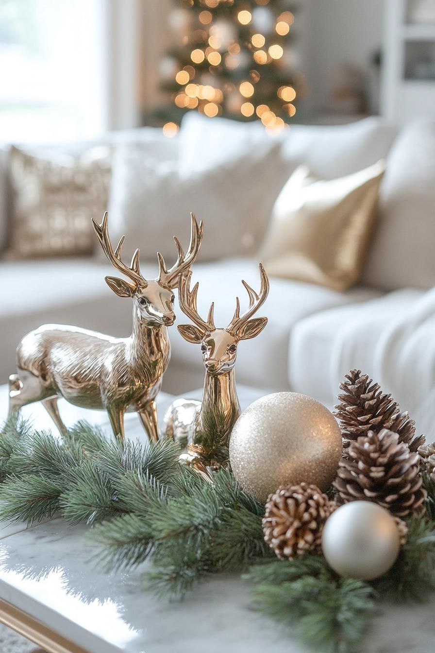 11. Elegant Deer Holiday Decor