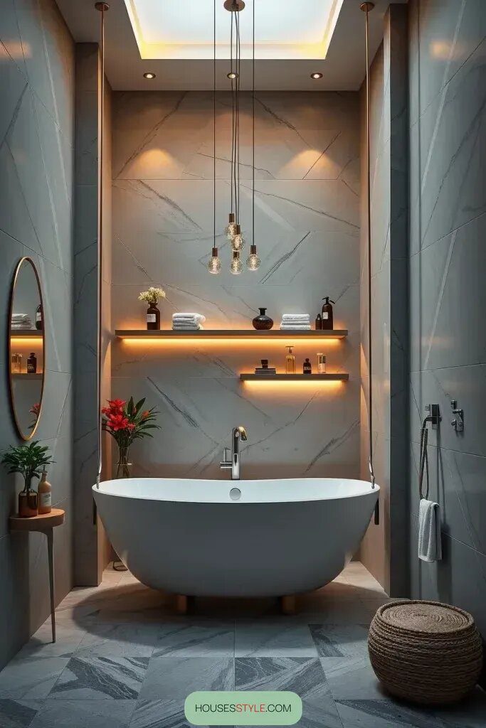 Ceiling-Mounted Bathtubs That Appear to Float