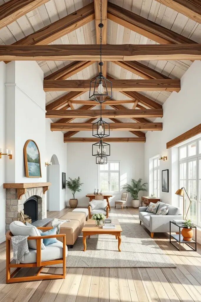 Exposed Wooden Beams and Architectural Charm