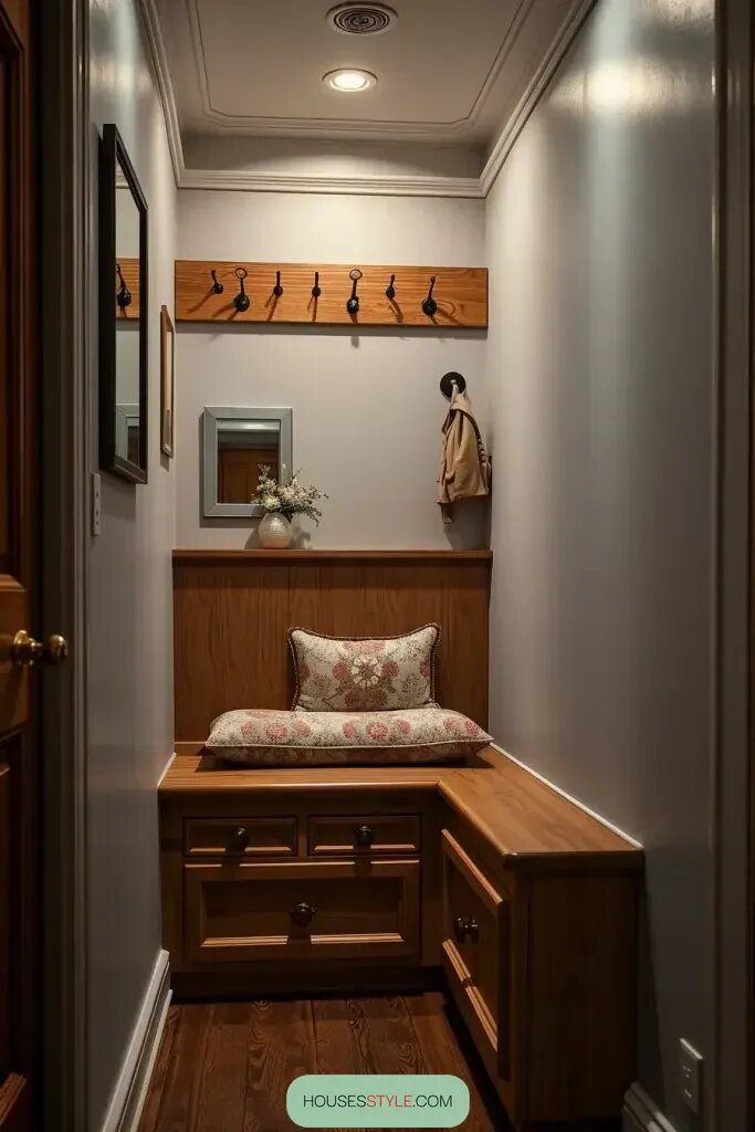 Hallway Seating With Built-In Storage